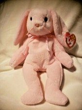 TY RARE Hoppity Rabbit Pink Beanie Baby 1996 W/Tag Errors Brand New Condition