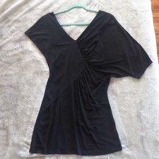 NEW Urban Outfitters Free People Asymmetrical V-neck Little Black Dress Sz S