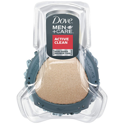 Dove Men+Care Shower Tool for Stronger, Healthy-Feeling Skin Active Clean Scrubs