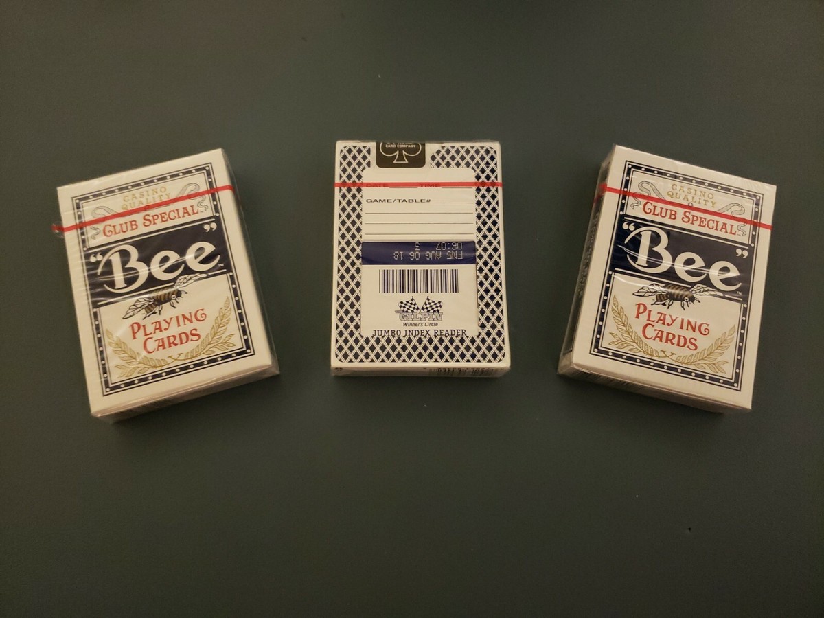 Bee JUMBO index Blue cambric POKER playing cards No.92