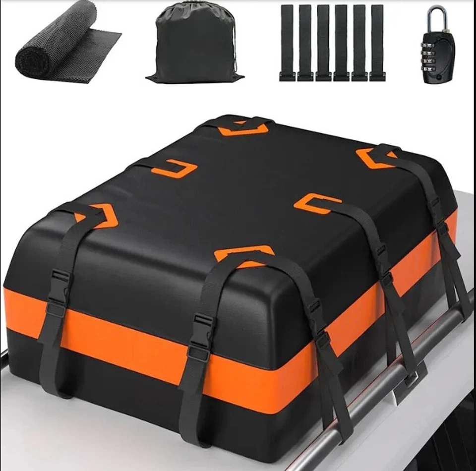 Bolsa de carga impermeável armazenamento extra com tapete antiderrapante para montagem no telhado ou no porta-malas - Imagem 2 de 4