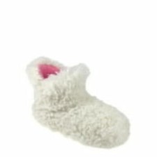 Wonder Nation Little Big Girl's Curly Teddie Bootie Slippers Size 13-1