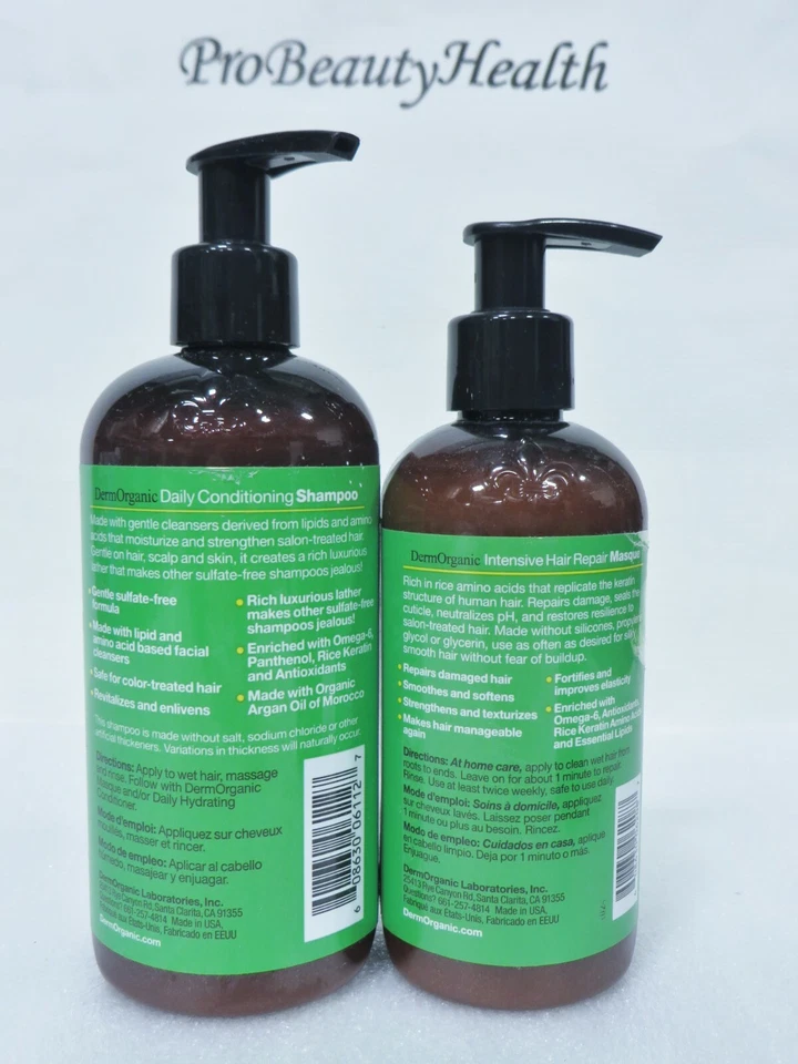 Champú de aceite de argán Dermorganic 12 oz y máscara 8,5 oz ¡Dúo! Foto 2 de 2