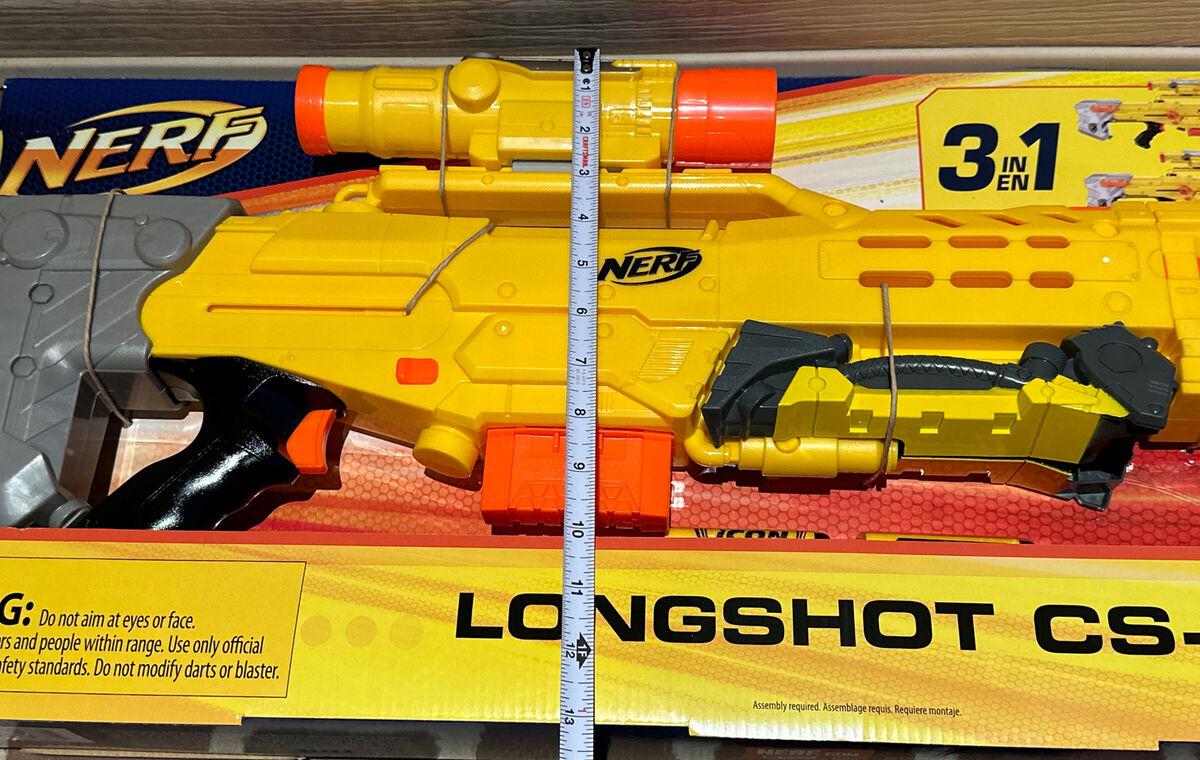 NERF Gun Longshot CS-6 N-Strike Icon Series - 3 in 1 Sniper Toy Blaster -  New