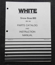 GENUINE WHITE SNOW BOSS 800 SNOWBLOWER SNOW THROWER OPERATORS & PARTS MANUAL