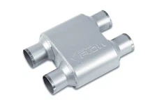 Street Flow SF425154 1 Chamber 4"x9.5" Oval Muffler 2.5" Dual In / 2.5" Dual Out