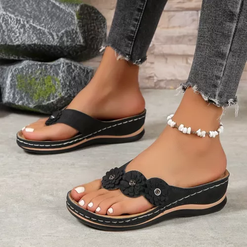 Sandali donna fiori estivi infradito scarpe casual outdoor ciabatte - Foto 6 di 13