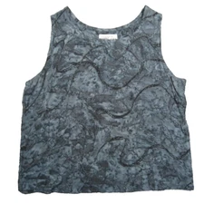 Colors Artwear Tank Top Womens 2 Gray Tie Dye Artsy Wide Strap Crop Boxy Fit