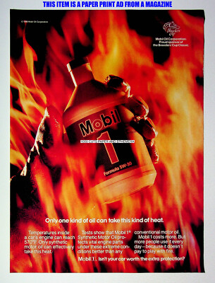 Mobil 1 Formula 5W-30 Motor Oil 1988 Trade Print Magazine Ad Poster ADVERT