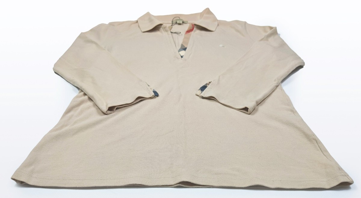 BURBERRY LONDON women's beige nova check 3/4 sleeve t-shirt