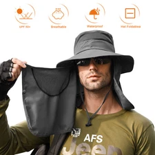 Men's Wide Brim Sun Hat - UPF 50+ UV Protection for Hiking, Camping & Fishing US