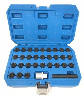 FXTUL Automotive Wheel Anti-Theft Screws Remover, Socket Keys Remover Kit 32pcs