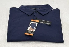 Banana Republic Men’s Long Sleeve Luxe Touch Polo Shirt, Blue, Size XXL
