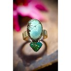 Golden Hills & Sonoran Gold Turquoise Heart Oval Ring Adjustable 6-10 — photo 1