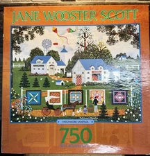 750 piece JIGSAW PUZZLE Jane Wooster Scott "PATCHWORK SAMPLER" complete Sealed
