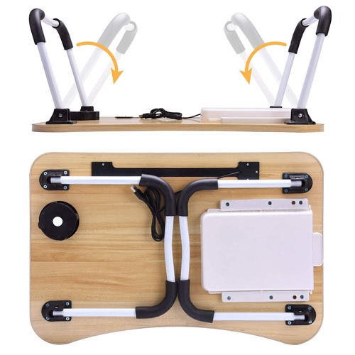 Slendor Lap Desk with Tablet Slot, Foldable Laptop Table with Storage Drawer ... - Picture 7 of 8
