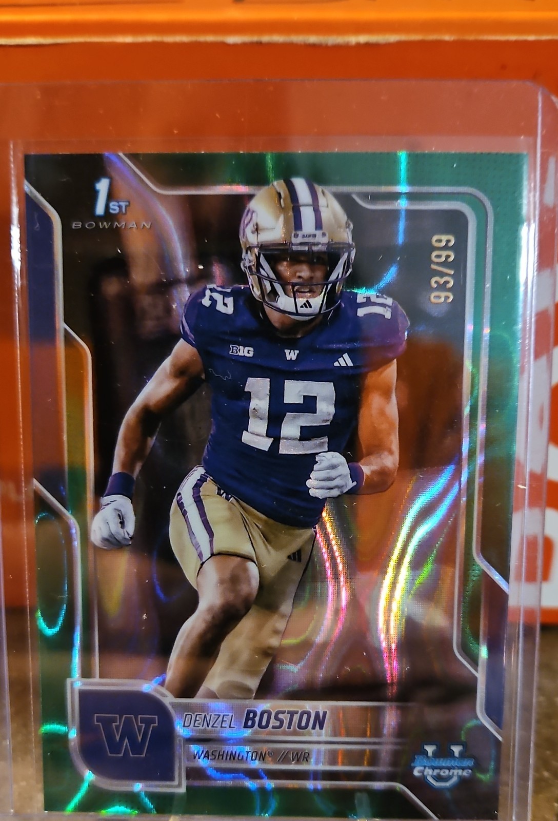2025 Bowman University Chrome - Denzel Boston #34 Green Refractor /99 (RC)