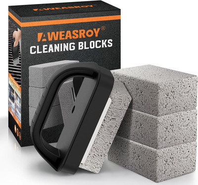 Heavy Duty Grill Cleaning Brick with Handle Pumice Stone for BBQ Pool Sink 4 Pcs