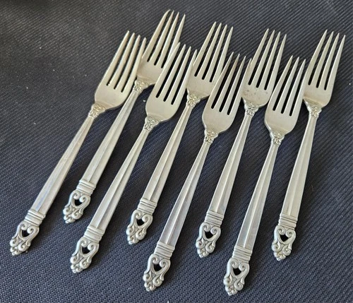 Lot 8 International Sterling Royal Danish Dinner Forks Grams 497 Grams