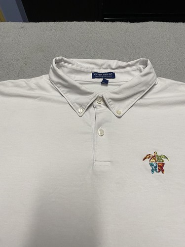 Peter Millar Crown Crafted Polo Herren XXL Weiß Golf Logo Baumwolle Performance