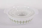 Vintage Fire King Green Floral Milk Glass Nesting Mixing Bowls Set of 3