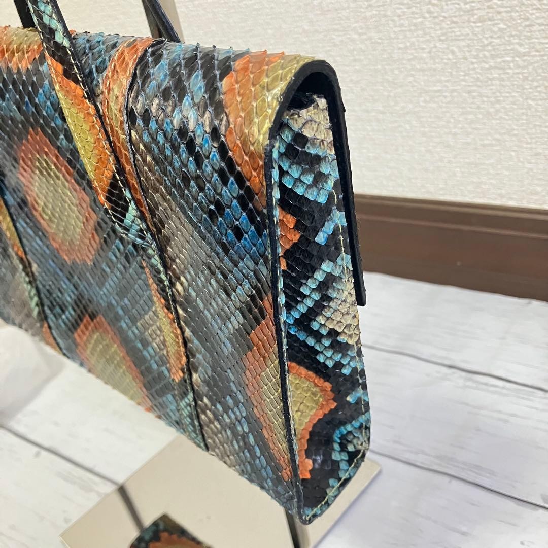 CHANEL Multicolor Python Leather Shoulder Bag Vin… - image 10