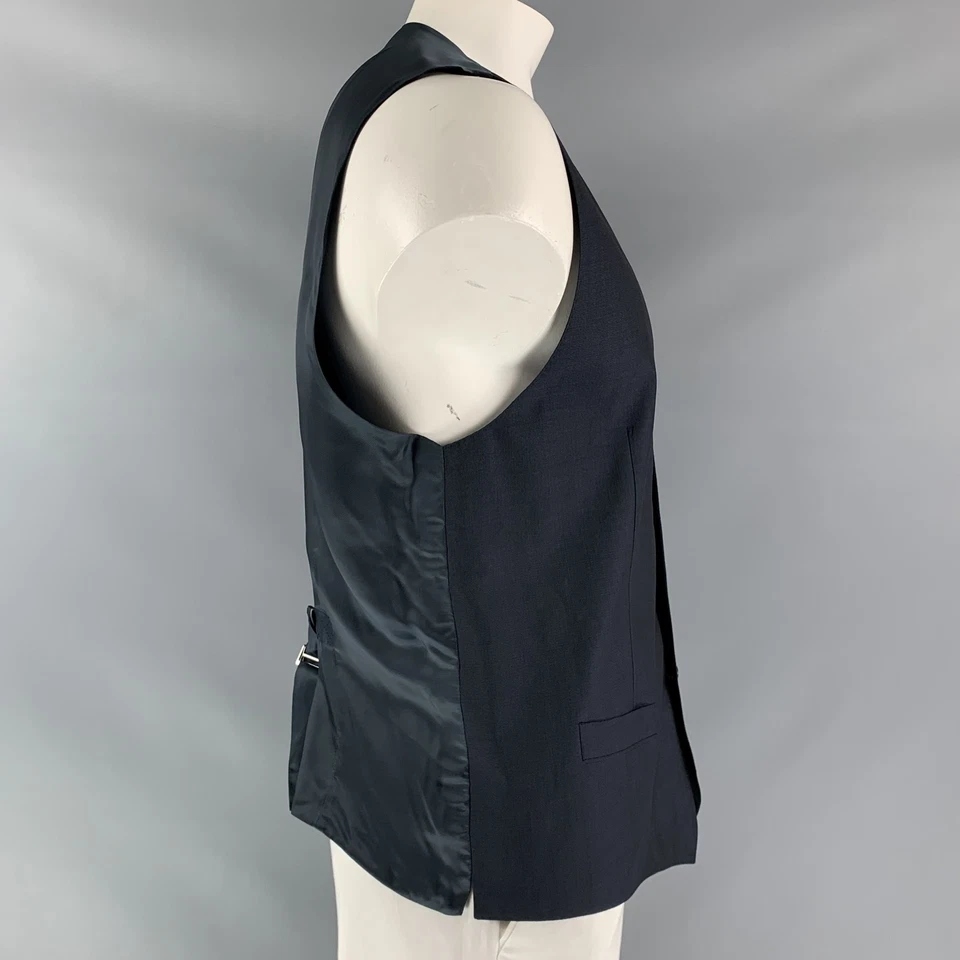 DOLCE & GABBANA Taille 46 Gilet En Laine Et Mohair Boutonné Marine - Photo 2/4