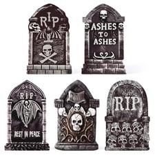 CHAMBERY 25.6" Halloween Tombstones Outdoor Graveyard 25.6INCH, gray