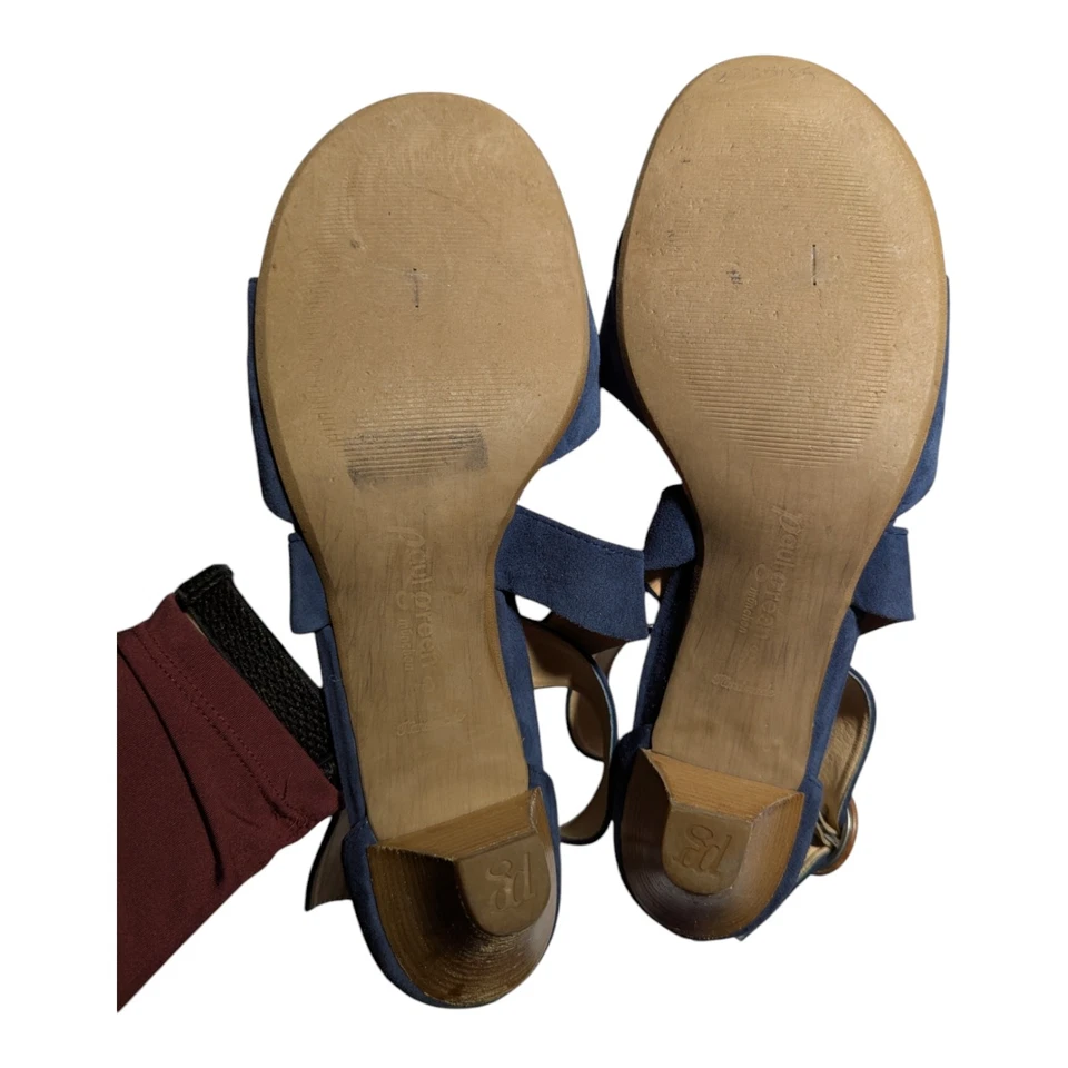 Sandalias Paul Green Vanessa Azul Marino Gamuza Tirantes Tacón Bajo Talla UK 8 US 10.5 Foto 4 de 4