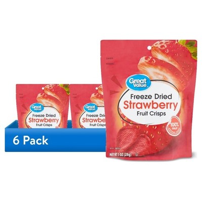 Freeze Dried Strawberry Crisps Snacks 1 oz 6 Pack