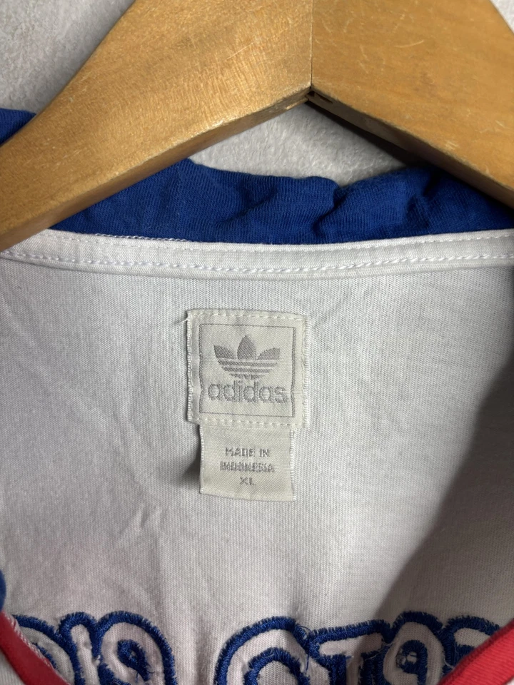 Adidas Puerto Rico Camisa Para Hombres XL Blanco Rojo Azul Camiseta de Fútbol Trifolio 3 Rayas Foto 3 de 4