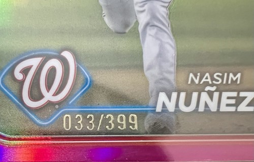 Nasim Nunez 2024 Topps Chrome Update Series #USC173 RC Magenta /399 Nationals - Picture 3 of 3