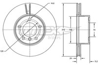 2X Tomex Brakes Bremsscheibe Tx 72-78 FüR Bmw