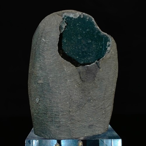 Black Quartz geode natural druzy crystal cave specimen India Watch Video 943ct - Picture 6 of 6