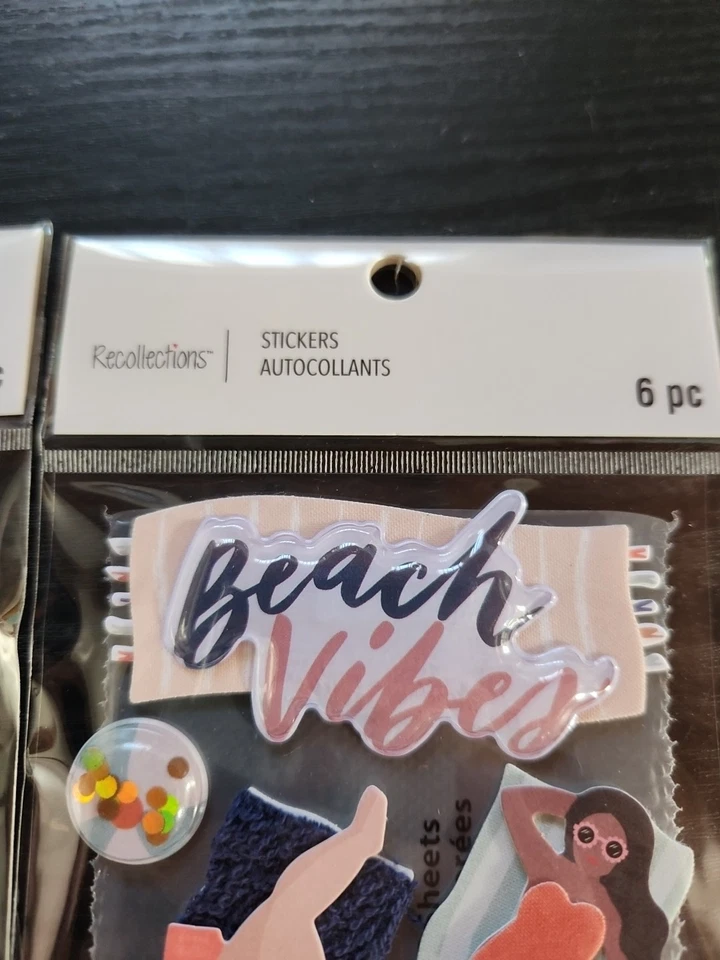 Lote de 2 Adesivos Beach Vibes Scrapbooking Journaling Card Making Ocean - Imagem 4 de 4