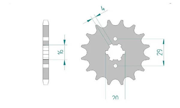 Ritzel 14-ZäHne 428-Teilung FüR Yamaha YBR 125 SPD Custom Bj. 2008-2016-image