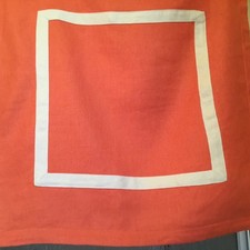 Lovely LINEN PILLOW COVERS POTTERY BARN 20 ORANGE WHITE X 2