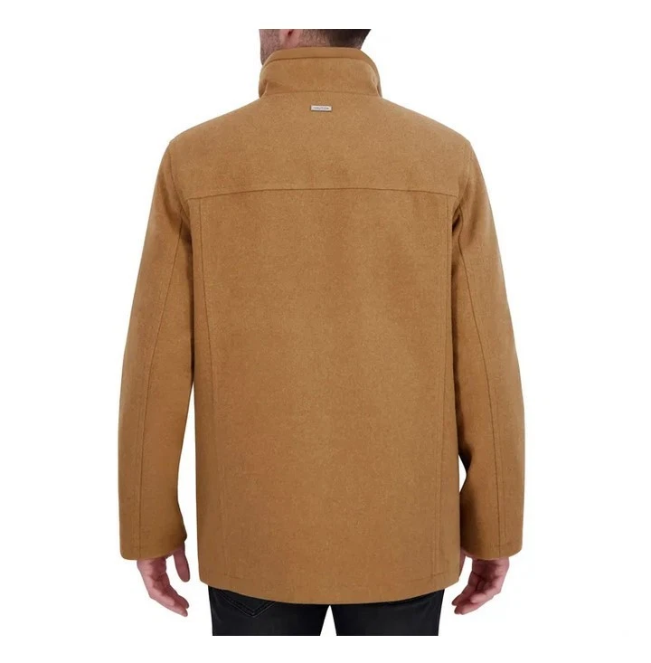 Abrigo Chaqueta Nautica Para Hombre Mezcla Lana Cuello Soporte Tostado Talla S/M/L/XL/XXL Nuevo Foto 3 de 4