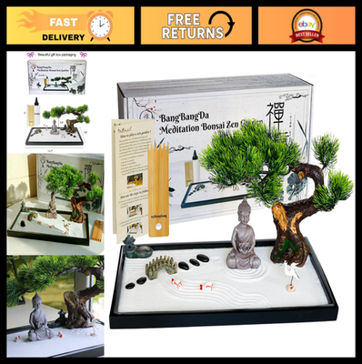#ad Japanese Zen Garden Kit Meditation Sand Garden for Desk Decor Relaxation Tool $49.99