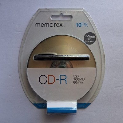 Memorex CD-R discs, 700MB of data or 80 minutes of audio, 52x, Bonus Marker