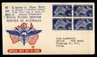 DR WHO 1957 AUSTRALIA FDC ROYAL FLYING DOCTOR BLOCK R61190