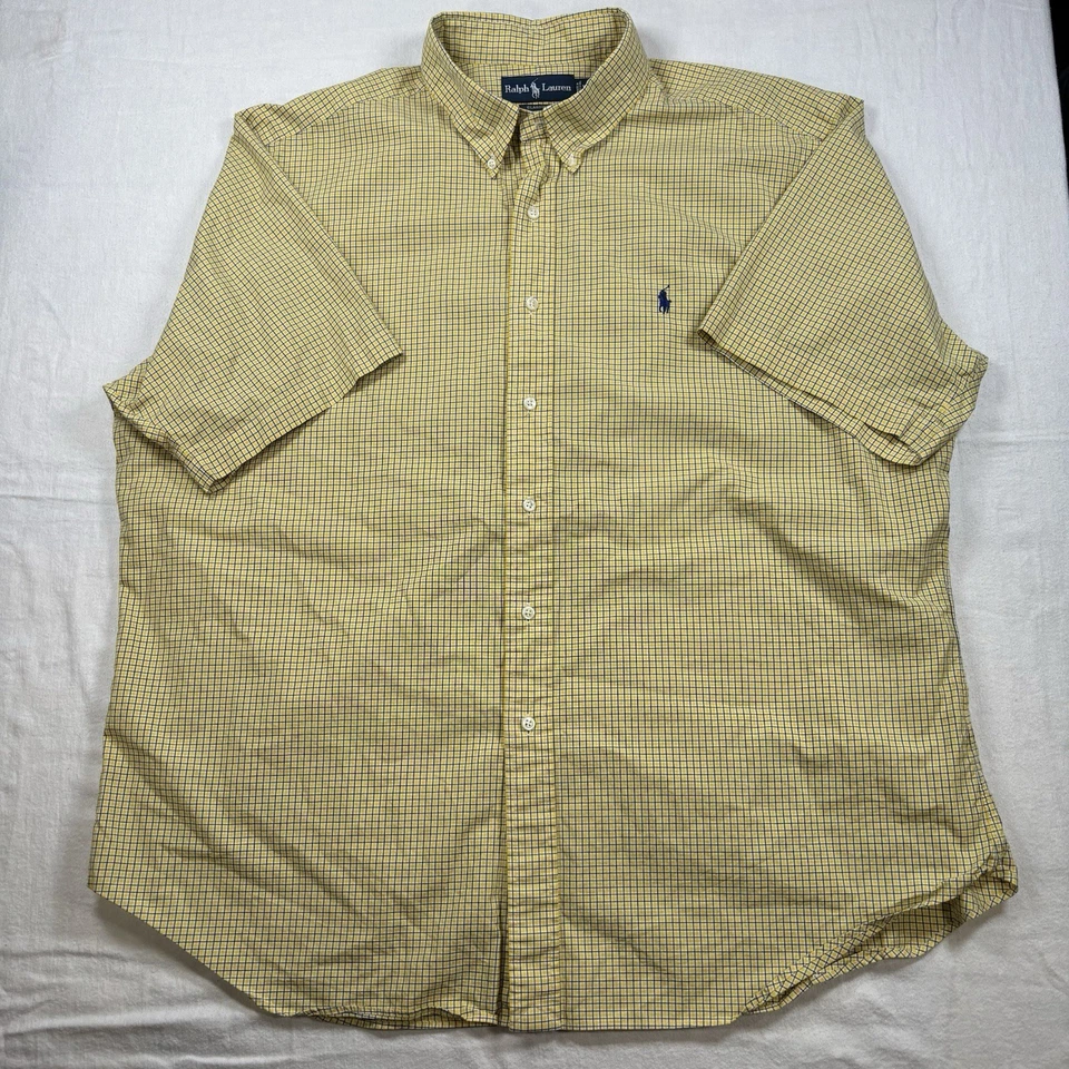 Camisa Polo Ralph Lauren a Cuadros XXL Calce Clásico Manga Corta Para Hombre Con Botones $115 Foto 2 de 4