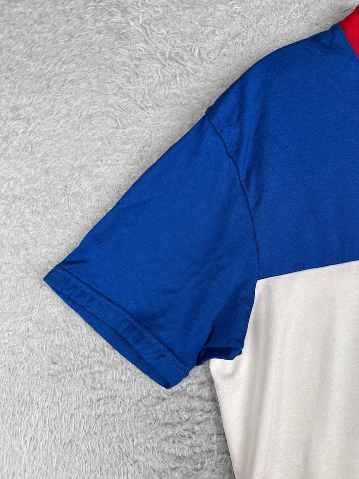 Camiseta deportiva Pace vintage para ciclismo adulto grande roja blanca azul bolsillo hecha en Estados Unidos Foto 3 de 4