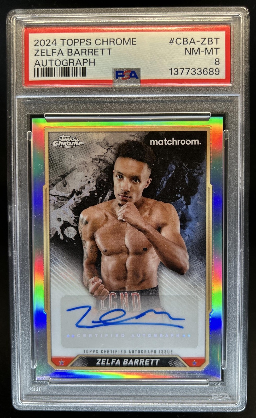 2024 Topps Chrome Zelfa Barrett Auto Autograph #CBA-ZBT PSA 8