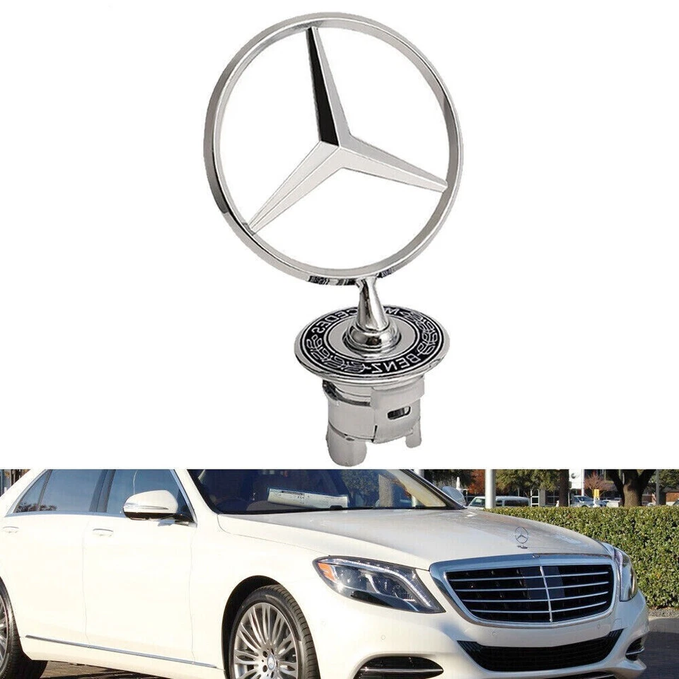 For Mercedes-Benz Front Hood Star Emblem C230 C280 CLK320 E300 E320 S560 Badge Foto 4 de 4