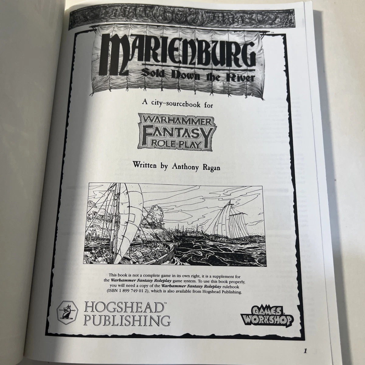 Marienburg Sold Down the River. For Warhammer Fantasy Roleplay. PB VG