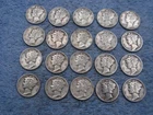 20 SILVER MERCURY DIMES WITH DATES lot 31d