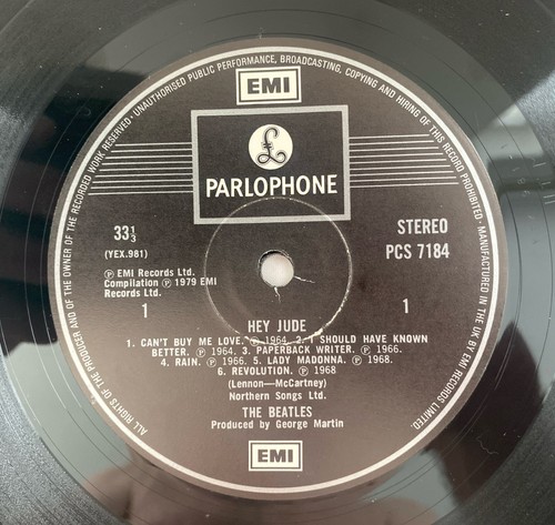 The Beatles - Hey Jude LP Record Reissue Compilation PCS7184 Parlophone 1980 Ex - Picture 3 of 11