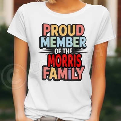 MORRIS T-Shirt Familienname Damen Geburtstag Party Wiedersehen Geschenk Spaß Weihnachten