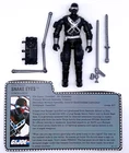 Vintage 1989 Hasbro GI Joe Cobra SNAKE EYES v3 3.75" Action Figure w/ File Card